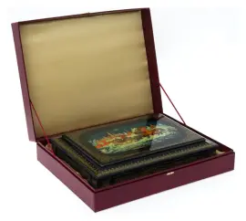 Шкатулка "Тройка" Белова, Палех